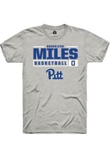 Brooklynn Miles Ash Pitt Panthers NIL Stacked Box Short Sleeve T Shirt