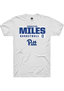 Brooklynn Miles White Pitt Panthers NIL Stacked Box Short Sleeve T Shirt