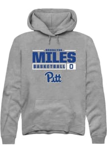 Brooklynn Miles Rally Mens Graphite Pitt Panthers NIL Stacked Box Hooded Sweatshirt