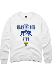 Bryson Harrington Rally Mens White Pitt Panthers NIL Sport Icon Crew Sweatshirt