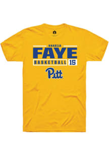 khadija faye Gold Pitt Panthers NIL Stacked Box Short Sleeve T Shirt