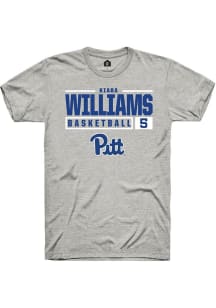 Kiara Williams Ash Pitt Panthers NIL Stacked Box Short Sleeve T Shirt