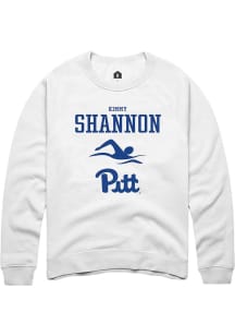 Kimmy Shannon Rally Mens White Pitt Panthers NIL Sport Icon Crew Sweatshirt