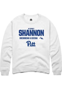 Kimmy Shannon Rally Mens White Pitt Panthers NIL Stacked Box Crew Sweatshirt