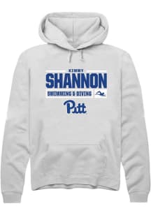 Kimmy Shannon Rally Mens White Pitt Panthers NIL Stacked Box Hooded Sweatshirt