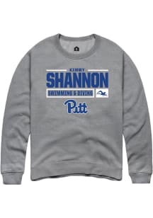 Kimmy Shannon Rally Mens Graphite Pitt Panthers NIL Stacked Box Crew Sweatshirt