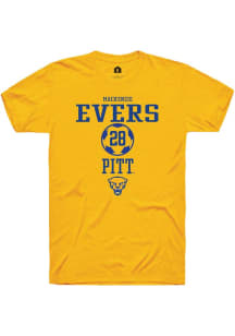 Mackenzie Evers Gold Pitt Panthers NIL Sport Icon Short Sleeve T Shirt