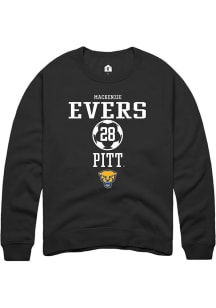 Mackenzie Evers Rally Mens Black Pitt Panthers NIL Sport Icon Crew Sweatshirt