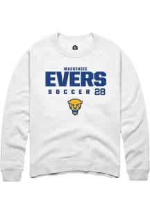 Mackenzie Evers Rally Mens White Pitt Panthers NIL Stacked Box Crew Sweatshirt