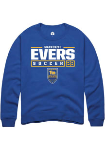 Mackenzie Evers Rally Mens Blue Pitt Panthers NIL Stacked Box Crew Sweatshirt