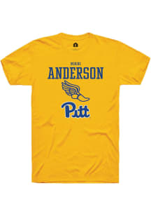 Mikhi Anderson Gold Pitt Panthers NIL Sport Icon Short Sleeve T Shirt