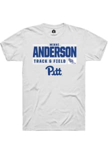 Mikhi Anderson White Pitt Panthers NIL Stacked Box Short Sleeve T Shirt