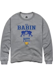 Nick Babin Rally Mens Graphite Pitt Panthers NIL Sport Icon Crew Sweatshirt