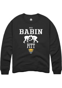 Nick Babin Rally Mens Black Pitt Panthers NIL Sport Icon Crew Sweatshirt