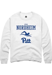 Ryan Nordheim Rally Mens White Pitt Panthers NIL Sport Icon Crew Sweatshirt