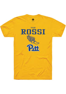 Tyler Rossi Gold Pitt Panthers NIL Sport Icon Short Sleeve T Shirt