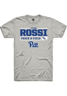 Tyler Rossi Ash Pitt Panthers NIL Stacked Box Short Sleeve T Shirt