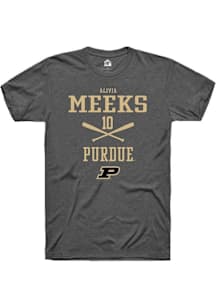 Alivia Meeks  Purdue Boilermakers Dark Grey Rally NIL Sport Icon Short Sleeve T Shirt