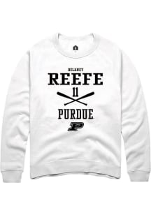 Delaney Reefe Rally Mens White Purdue Boilermakers NIL Sport Icon Crew Sweatshirt