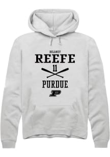 Delaney Reefe Rally Mens White Purdue Boilermakers NIL Sport Icon Hooded Sweatshirt