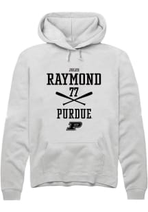 Jules Raymond Rally Mens White Purdue Boilermakers NIL Sport Icon Hooded Sweatshirt