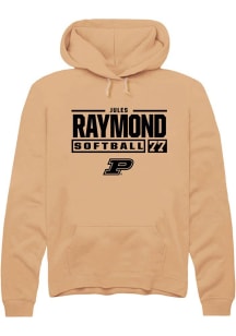 Jules Raymond Rally Mens Gold Purdue Boilermakers NIL Stacked Box Hooded Sweatshirt