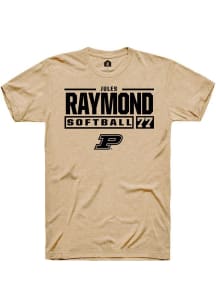 Jules Raymond Gold Purdue Boilermakers NIL Stacked Box Short Sleeve T Shirt