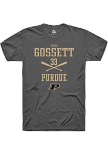 Julia Gossett Dark Grey Purdue Boilermakers NIL Sport Icon Short Sleeve T Shirt