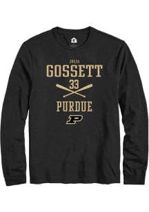 Julia Gossett Rally Mens Black Purdue Boilermakers NIL Sport Icon Tee