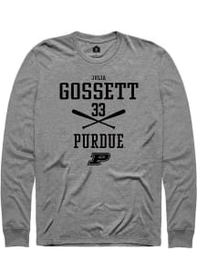 Julia Gossett Rally Mens Graphite Purdue Boilermakers NIL Sport Icon Tee