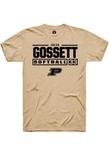 Julia Gossett Gold Purdue Boilermakers NIL Stacked Box Short Sleeve T Shirt