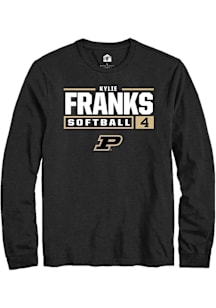 Kylie Franks  Purdue Boilermakers Black Rally NIL Stacked Box Long Sleeve T Shirt