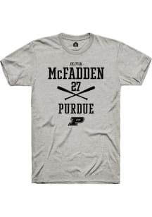 Olivia McFadden Ash Purdue Boilermakers NIL Sport Icon Short Sleeve T Shirt