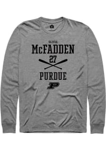 Olivia McFadden Rally Mens Graphite Purdue Boilermakers NIL Sport Icon Tee