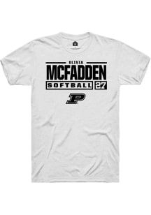 Olivia McFadden White Purdue Boilermakers NIL Stacked Box Short Sleeve T Shirt