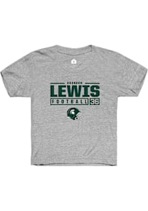 Brandon Lewis  Rally Michigan State Spartans Youth Grey NIL Stacked Box Short Sleeve T-Shirt