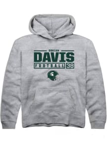 Dorian Davis Rally Youth Grey Michigan State Spartans NIL Stacked Box Long Sleeve Hooded Sweatshir..