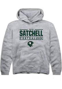 Jalen Satchell  Rally Michigan State Spartans Youth Grey NIL Stacked Box Long Sleeve Hoodie