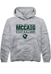 Jaxon McCaig  Rally Michigan State Spartans Youth Grey NIL Stacked Box Long Sleeve Hoodie