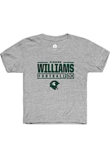 Keshawn Williams  Rally Michigan State Spartans Youth Grey NIL Stacked Box Short Sleeve T-Shirt