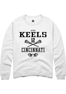 Alyse Keels Rally Mens White Cincinnati Bearcats NIL Sport Icon Crew Sweatshirt