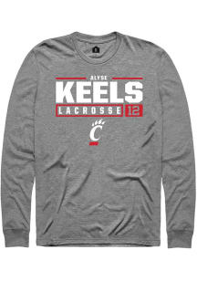 Alyse Keels Rally Mens Graphite Cincinnati Bearcats NIL Stacked Box Tee