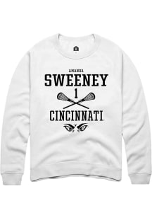 Amanda Sweeney Rally Mens White Cincinnati Bearcats NIL Sport Icon Crew Sweatshirt