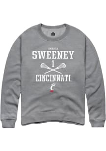 Amanda Sweeney Rally Mens Graphite Cincinnati Bearcats NIL Sport Icon Crew Sweatshirt