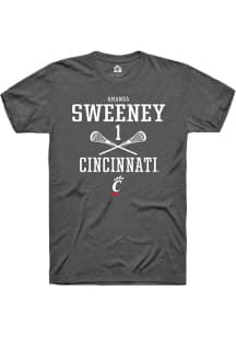 Amanda Sweeney Dark Grey Cincinnati Bearcats NIL Sport Icon Short Sleeve T Shirt