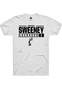 Amanda Sweeney White Cincinnati Bearcats NIL Stacked Box Short Sleeve T Shirt