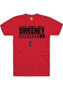 Amanda Sweeney Red Cincinnati Bearcats NIL Stacked Box Short Sleeve T Shirt