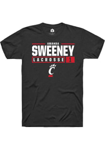 Amanda Sweeney Black Cincinnati Bearcats NIL Stacked Box Short Sleeve T Shirt