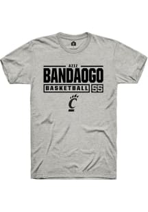 Aziz Bandaogo Ash Cincinnati Bearcats NIL Stacked Box Short Sleeve T Shirt