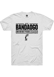 Aziz Bandaogo White Cincinnati Bearcats NIL Stacked Box Short Sleeve T Shirt